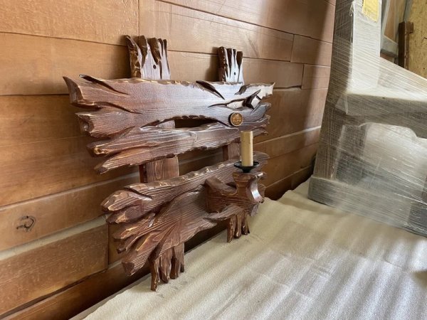 Деревянный светильник под старину из массива сосны «Ямщик»