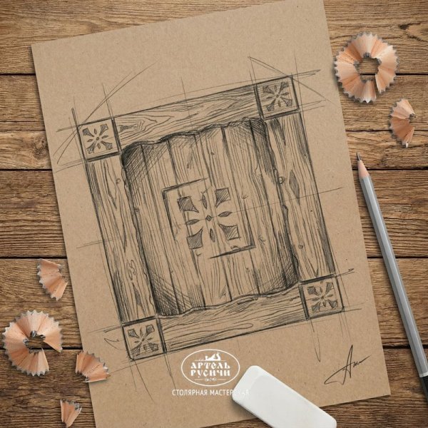 Фасады из массива северной сосны «Суздальские» эскиз