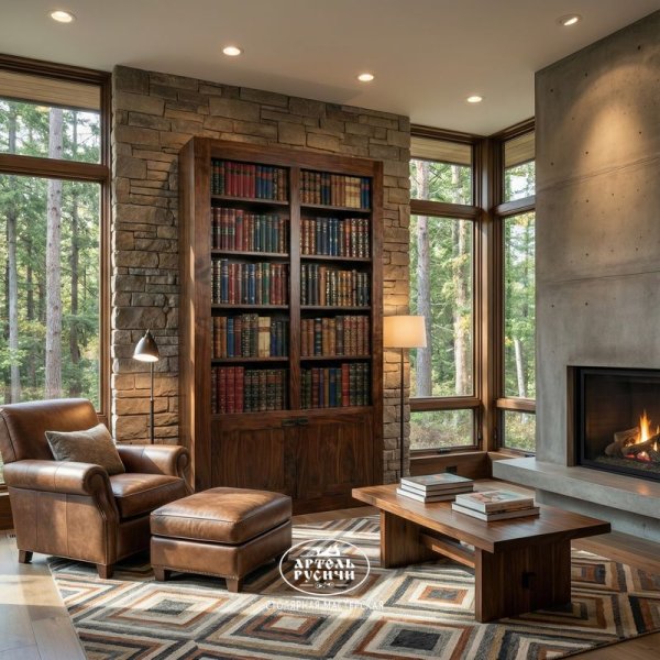 Книжный шкаф под старину из массива сосны 