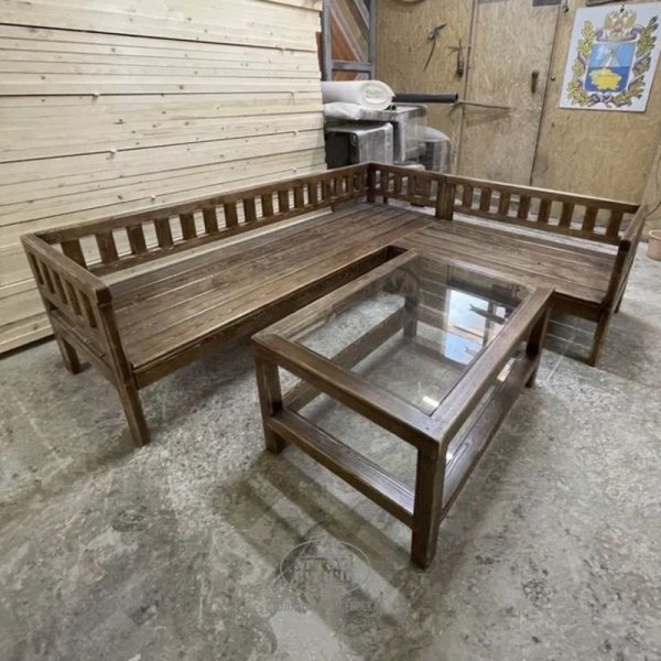 Комплект мебели из массива сосны «Русский лофт»