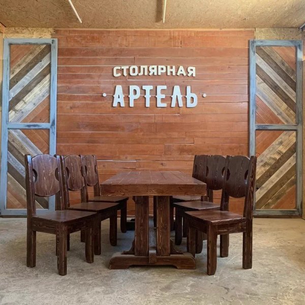 Комплект мебели под старину русский лофт «Ладого-Псковский» на 6-8 персон 