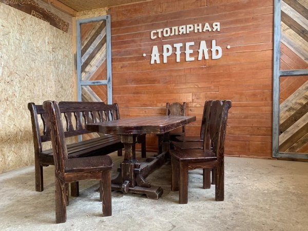 Комплект мебели под старину «Смоленский» в стиле лофт фото