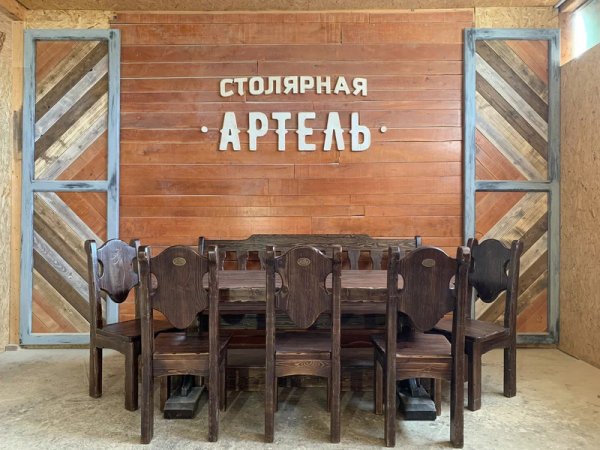Комплект мебели под старину «Смоленский» в стиле лофт фото вид прямо