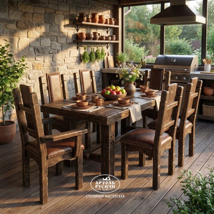 Обеденная группа из массива дерева 