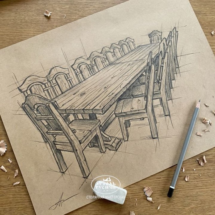 Обеденная группа под старину на 18 персон «Белгородская» | стол 4 м