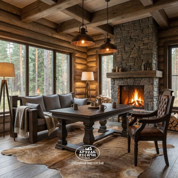 Деревянный обеденный стол 