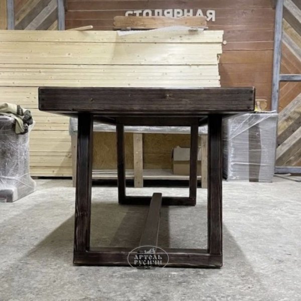 Стол в стиле русский лофт из массива дерева