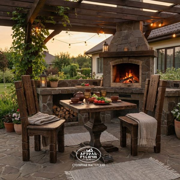 Стулья из массива дерева под старину