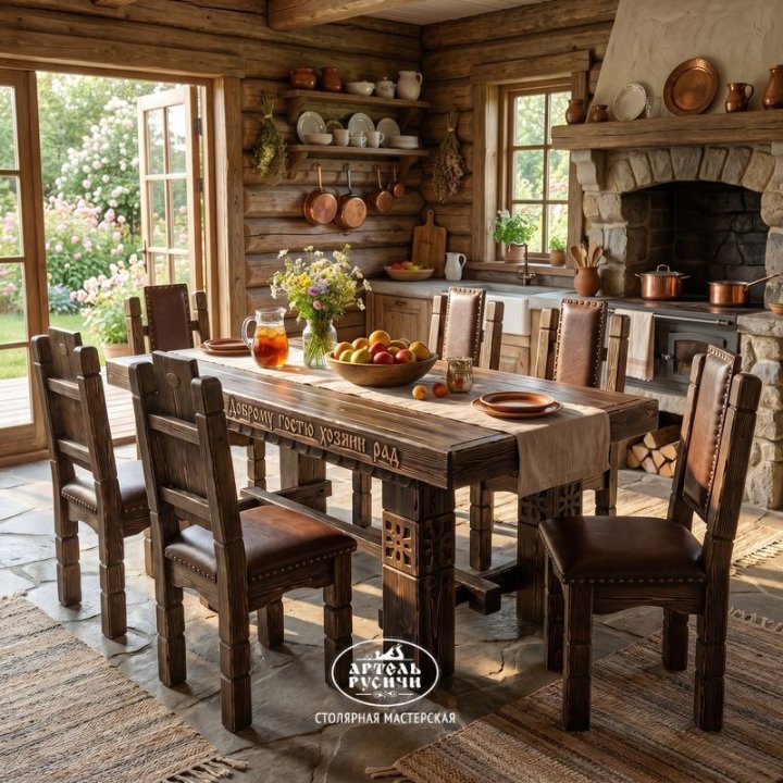 Обеденная группа из массива дерева 