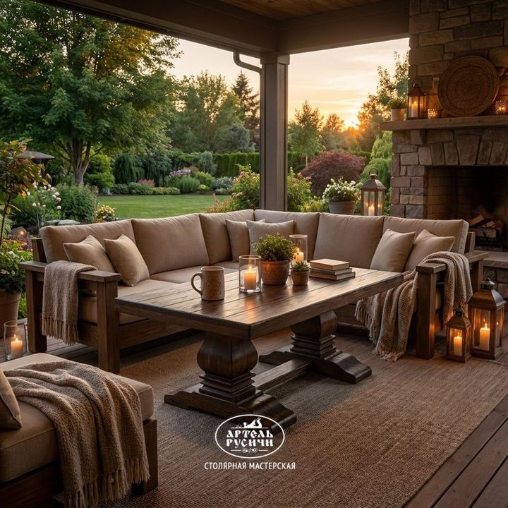 Мебель из массива дерева для лаундж-зоны